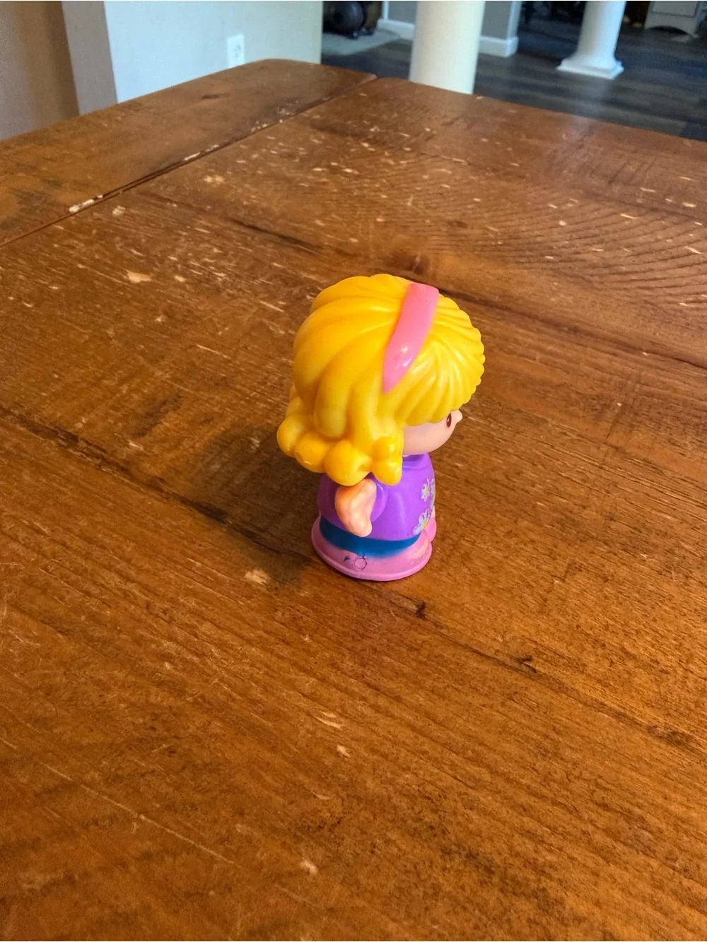 Fisher Price Little People blonde girl with purple shirt as is